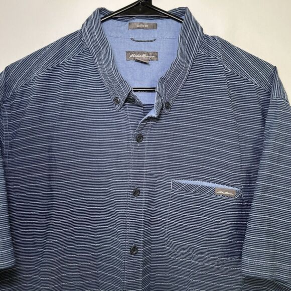 Eddie Bauer Classic Fit Short Sleeve Button Down Shirt Mens Size TXL XLT Blue - Picture 2 of 11